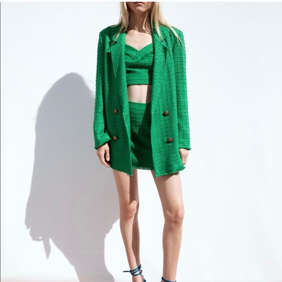 Zara textured double breasted blazer - Picture 2 of 6